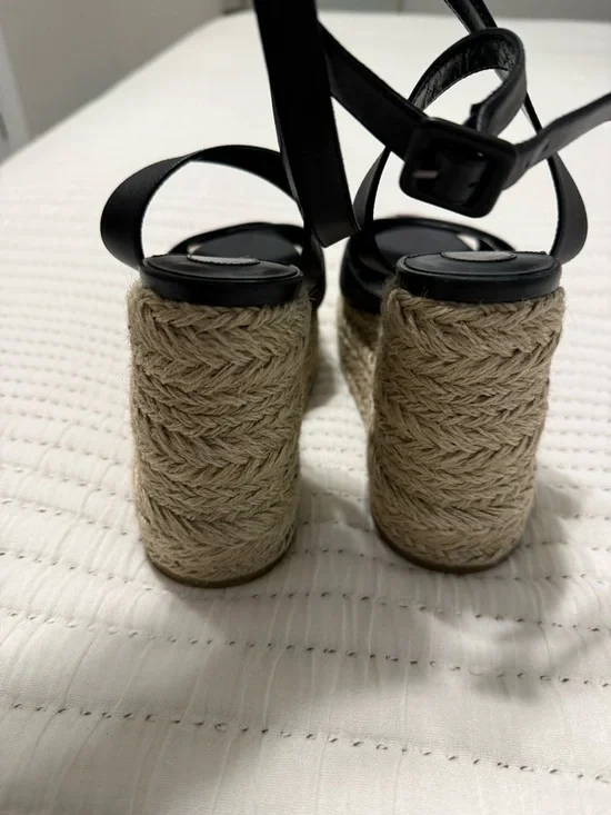 NWOT Christian Louboutin Wedge Espadrille Sandals with Ankle Strap - Picture 10 of 14